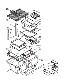 Shelves parts for Kenmore Refrigerator 106.9651712 (1069651712, 106 9651712) from AppliancePartsPros.com