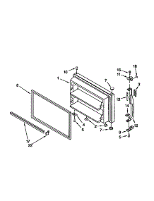 Freezer Door parts for Kenmore Refrigerator 106.9650583 (1069650583, 106 9650583) from AppliancePartsPros.com