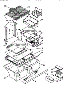 Shelf parts for Kenmore Refrigerator 106.9671681 (1069671681, 106 9671681) from AppliancePartsPros.com