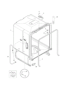 Tub parts for Kenmore Dishwasher 587.15362101C (58715362101C, 587 15362101C) from AppliancePartsPros.com