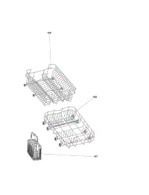 Racks parts for Kenmore Dishwasher 587.14663110 (58714663110, 587 14663110) from AppliancePartsPros.com
