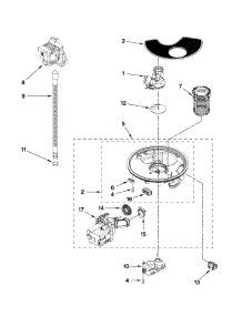 Pump And Motor Parts parts for Kenmore Dishwasher 665.13283K112 (66513283K112, 665 13283K112) from AppliancePartsPros.com