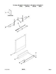 Door And Panel Parts parts for Kenmore Dishwasher 665.13013K111 (66513013K111, 665 13013K111) from AppliancePartsPros.com