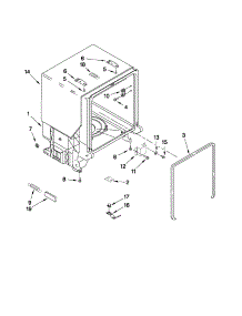 Tub And Frame Parts parts for Kenmore Dishwasher 665.13013K111 (66513013K111, 665 13013K111) from AppliancePartsPros.com