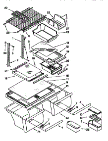 Shelf parts for Kenmore Refrigerator 106.9750623 (1069750623, 106 9750623) from AppliancePartsPros.com