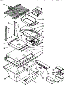 Shelf parts for Kenmore Refrigerator 106.9758682 (1069758682, 106 9758682) from AppliancePartsPros.com
