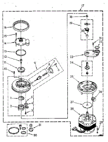 Pump And Motor parts for Kenmore Dishwasher 195.85 / 1988 (19585 / 1988, 195 85 / 1988) from AppliancePartsPros.com