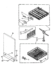 Dishrack And Panel parts for Kenmore Dishwasher 199.85 / 1988 (19985 / 1988, 199 85 / 1988) from AppliancePartsPros.com