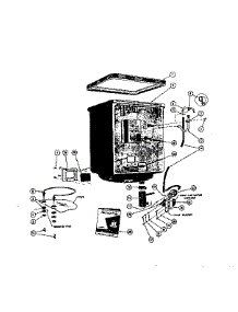 Tub, Heater And Pump Drainage System parts for Kenmore Dishwasher SDWP 2410 from AppliancePartsPros.com