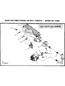 Gas Burners And Manifold parts for Kenmore Furnace 867.734681 (867734681, 867 734681) from AppliancePartsPros.com