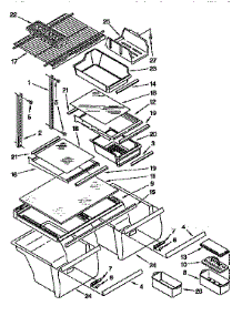 Shelf parts for Kenmore Refrigerator 106.9750612 (1069750612, 106 9750612) from AppliancePartsPros.com
