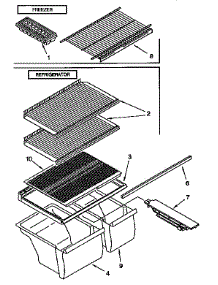 Shelf parts for Kenmore Refrigerator 106.9658183 (1069658183, 106 9658183) from AppliancePartsPros.com