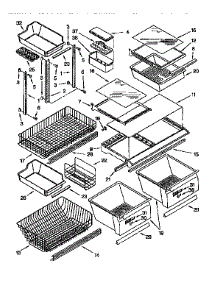 Shelf parts for Kenmore Refrigerator 106.9651810 (1069651810, 106 9651810) from AppliancePartsPros.com