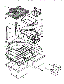 Shelf parts for Kenmore Refrigerator 106.9650580 (1069650580, 106 9650580) from AppliancePartsPros.com