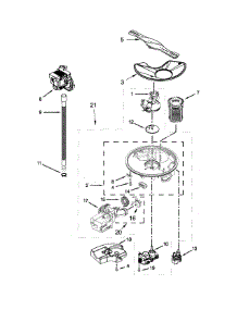 Pump, Washarm And Motor Parts parts for Kenmore Dishwasher 665.13222N412 (66513222N412, 665 13222N412) from AppliancePartsPros.com