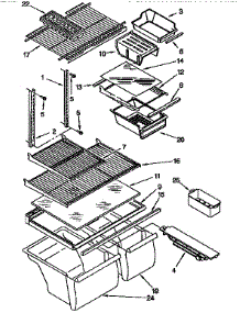 Shelf parts for Kenmore Refrigerator 106.9758212 (1069758212, 106 9758212) from AppliancePartsPros.com