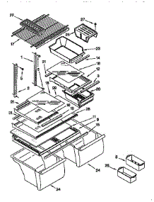 Shelf parts for Kenmore Refrigerator 106.9750582 (1069750582, 106 9750582) from AppliancePartsPros.com