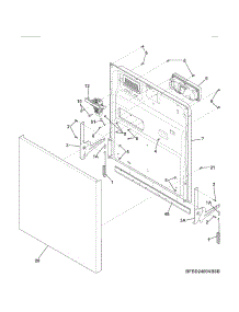 Door parts for Kenmore Dishwasher 587.14019411B (58714019411B, 587 14019411B) from AppliancePartsPros.com