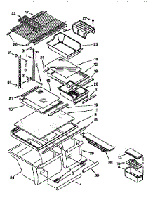 Shelf parts for Kenmore Refrigerator 106.9758615 (1069758615, 106 9758615) from AppliancePartsPros.com