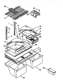 Shelf parts for Kenmore Refrigerator 106.9650481 (1069650481, 106 9650481) from AppliancePartsPros.com