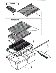 Shelf parts for Kenmore Refrigerator 106.9658184 (1069658184, 106 9658184) from AppliancePartsPros.com