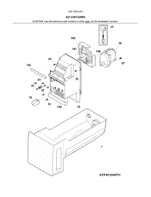 Ice Container parts for Kenmore Refrigerator 253.70443415 (25370443415, 253 70443415) from AppliancePartsPros.com
