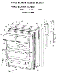 Fresh Food Door parts for Kenmore Refrigerator 363.9614284 (3639614284, 363 9614284) from AppliancePartsPros.com