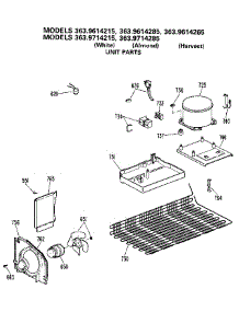 Unit parts for Kenmore Refrigerator 363.9614215 (3639614215, 363 9614215) from AppliancePartsPros.com