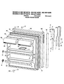 Fresh Food Door parts for Kenmore Refrigerator 363.9614215 (3639614215, 363 9614215) from AppliancePartsPros.com