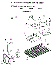 Unit parts for Kenmore Refrigerator 363.9714284 (3639714284, 363 9714284) from AppliancePartsPros.com