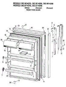 Fresh Food Door parts for Kenmore Refrigerator 363.9714286 (3639714286, 363 9714286) from AppliancePartsPros.com