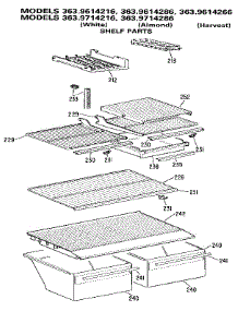 Shelf parts for Kenmore Refrigerator 363.9714216 (3639714216, 363 9714216) from AppliancePartsPros.com