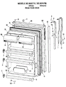 Fresh Food Door parts for Kenmore Refrigerator 363.9616786 (3639616786, 363 9616786) from AppliancePartsPros.com