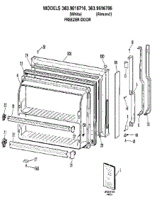 Freezer Door parts for Kenmore Refrigerator 363.9616786 (3639616786, 363 9616786) from AppliancePartsPros.com