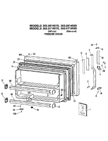Freezer Door parts for Kenmore Refrigerator 363.9614585 (3639614585, 363 9614585) from AppliancePartsPros.com