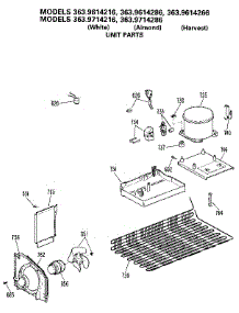 Unit parts for Kenmore Refrigerator 363.9614266 (3639614266, 363 9614266) from AppliancePartsPros.com