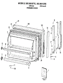 Freezer Door parts for Kenmore Refrigerator 363.9616785 (3639616785, 363 9616785) from AppliancePartsPros.com