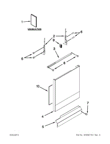 Door And Panel Parts parts for Kenmore Dishwasher 665.15112K212 (66515112K212, 665 15112K212) from AppliancePartsPros.com