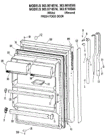 Fresh Food Door parts for Kenmore Refrigerator 363.9716516 (3639716516, 363 9716516) from AppliancePartsPros.com