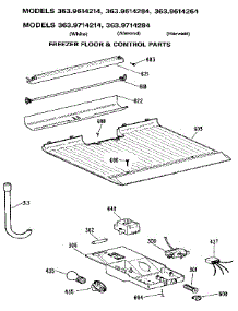 Freezer Floor & Control parts for Kenmore Refrigerator 363.9614214 (3639614214, 363 9614214) from AppliancePartsPros.com