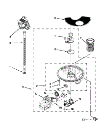 Pump And Motor Parts parts for Kenmore Dishwasher 665.12093K210 (66512093K210, 665 12093K210) from AppliancePartsPros.com
