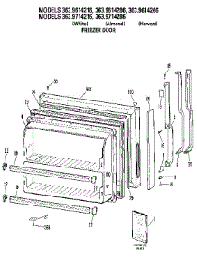 Freezer Door parts for Kenmore Refrigerator 363.9614216 (3639614216, 363 9614216) from AppliancePartsPros.com