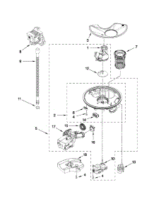 Pump And Motor Parts parts for Kenmore Dishwasher 665.13299K114 (66513299K114, 665 13299K114) from AppliancePartsPros.com