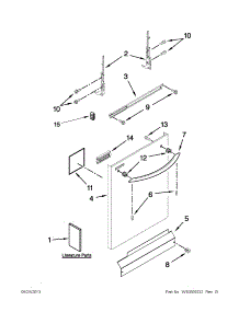 Door And Panel Parts parts for Kenmore Dishwasher 665.13272K115 (66513272K115, 665 13272K115) from AppliancePartsPros.com