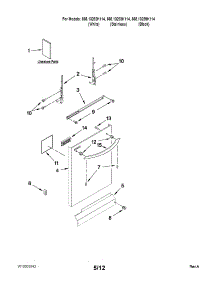 Door And Panel Parts parts for Kenmore Dishwasher 665.13282K114 (66513282K114, 665 13282K114) from AppliancePartsPros.com