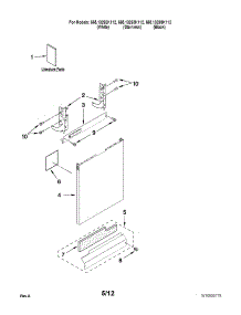 Door And Panel Parts parts for Kenmore Dishwasher 665.13262K112 (66513262K112, 665 13262K112) from AppliancePartsPros.com