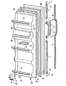 Fresh Food Door parts for Kenmore Refrigerator 363.9510611 (3639510611, 363 9510611) from AppliancePartsPros.com