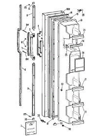 Freezer Door parts for Kenmore Refrigerator 363.9510611 (3639510611, 363 9510611) from AppliancePartsPros.com