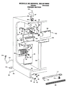 Freezer Section parts for Kenmore Refrigerator 363.9510610 (3639510610, 363 9510610) from AppliancePartsPros.com