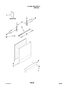 Door And Panel Parts parts for Kenmore Dishwasher 665.13073K211 (66513073K211, 665 13073K211) from AppliancePartsPros.com